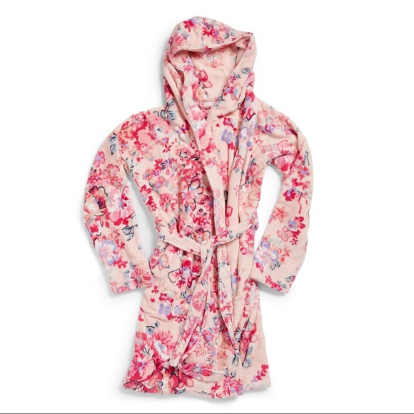 Vera Bradley Plush Fleece Robe Pretty Posies Pink Small/Medium FREE SHIPPING - Picture 2 of 6